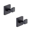 TASTOS Bath Towel Hooks Matte Black, 2 Pack Stainless Steel