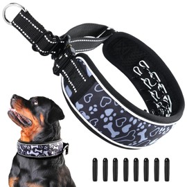 Duckygoo - Collar de entrenamiento para perros sin tirones, collar ajustable de martingala con hebilla de metal resistente y nailon reflectante ensanchado para perros pequeños, medianos y grandes, uso