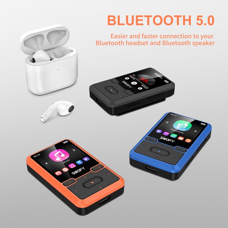 Clip MP3 Player with Bluetooth 5.0, 32GB Children's MP3 Player