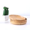 cluzelar Bamboo Plates 7.5Inch Round Bamboo Plate Reusable Dinner Plate