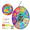 LAMEK 66cm Doppelseitige Klett Dartscheibe Kinder Dino mit 6 klebrigen