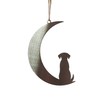 Image Industry Dog Silhouette Steel Moon Crescent - Hanging Ornament