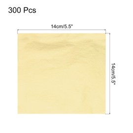 MECCANIXITY 300 Pcs Gold Leaf Sheets 5.5" x 5.5" Imitation Gold Foil Sheets for Crafts,Picture Frames,Sculpture,Nails and DIY Arts Decoration,Copper Foil Color