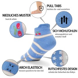 ELUTONG Children's Non-Slip Socks 12 Pairs Stopper Socks Children Cotton Non-Slip Socks Children for 1-7 Years Girls Animal Motifs Socks, #2 Rabbit, 3 - 5 years