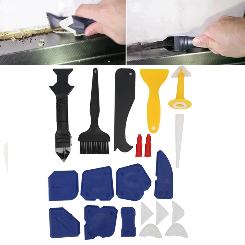 20Pcs Caulking Finisher Tools Glass Glue Scraper Sealing Grouting Caulk