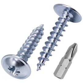 (Pack of 50) Zinc Plated Steel 5.0 x 25mm Wood Screws Metal Screws Modified Truss Head Self Tapping (50, 5.0 x 25mm)