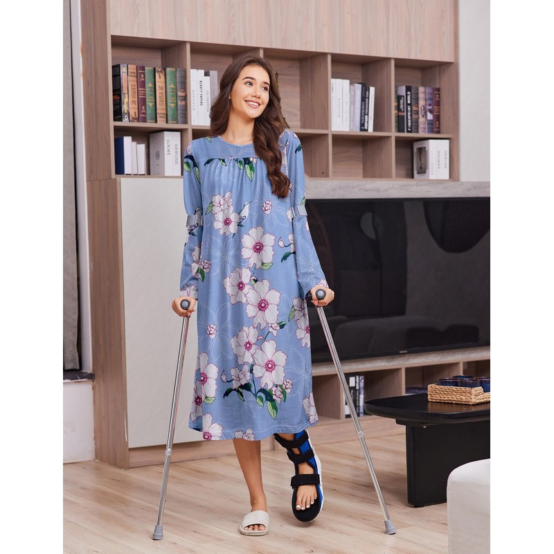 Deyeek Open Back Nightgowns for Bedridden Women Post Surgery Pajamas