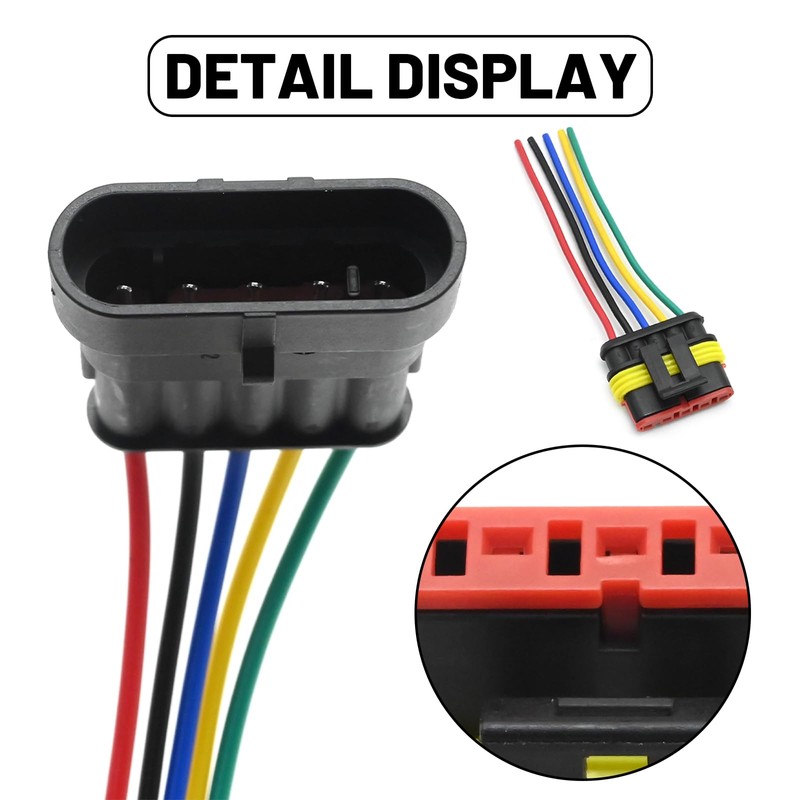 Vkinman 5 Sets 5-Pin Waterproof Automotive Electrical Connector Plug and