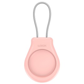 AirTag Case with Wire Cable, Secure Holder Protective Cover for Air Tag, Scratch Resistance, AirTag Accessory (Rose)