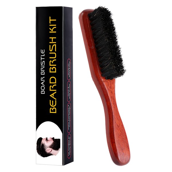 Beard brush with 100% boar bristles, beard brush made of