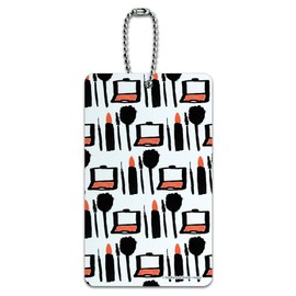 Makeup Lipstick Compact Eyeshadow Mascara Drawing Luggage Card Carry-On ID Tag