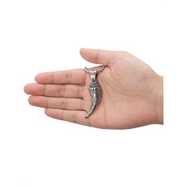 HAQUIL Wolf Tooth Necklace, Stainless Steel Viking Wolf Tooth Pendant, Box Chain, Wolf Jewelry Gift for Men