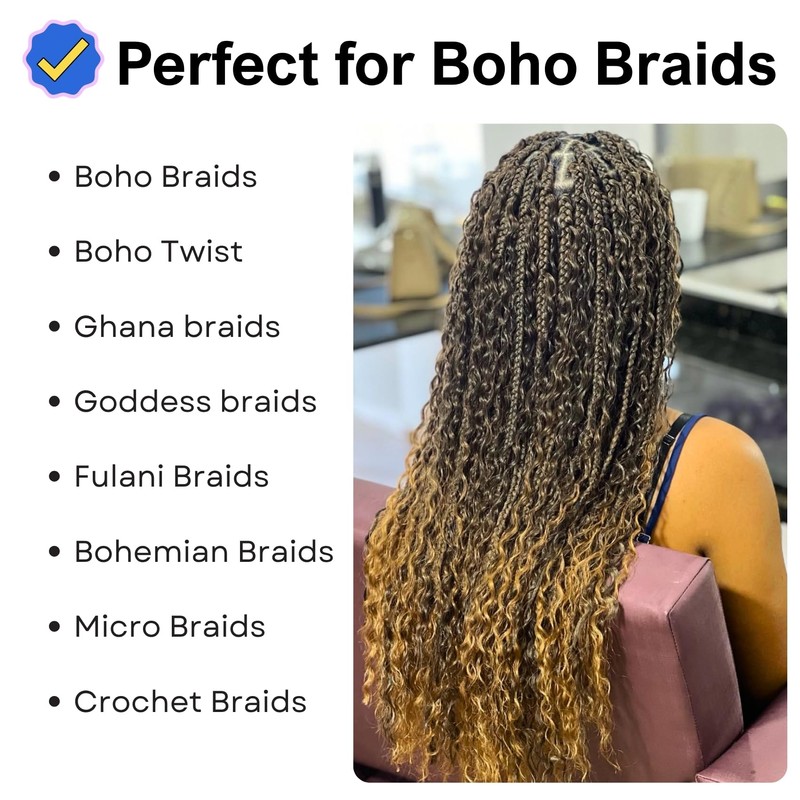 Brown to Honey Boho Hair 4/27# Ombre Synthetic Boho Braids
