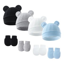 4 Sombreros Y Guantes Para Bebés, Esenciales Recién Nacidos