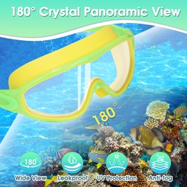 EverSport Goggles for Kids 6-14, 2 Pack Swimming Goggles, Clear Vision Anti-fog Pool Swim Goggles with Nose Cover Wide View Water Swim Mask for kids Toddler Girls Boys Teens age 4-7 8-14 8-12 3-5 3-6