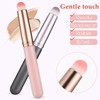 VICASKY 3pcs Mini Concealer and Lip Brushes Caps Versatile Makeup