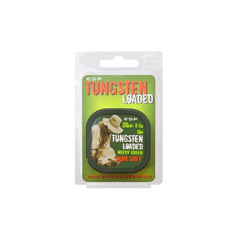 ESP Tungsten Loaded Hooklink (Soft/Weedy Green/10m)