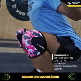 Theyet 7 mm Neoprene Compression Knee Support for Crossfit (Pack of 2), Knee Support Sports for Women and Men, Knee Sleeves, Gym, Strength Sports, Powerlifting, Bodybuilding Support, Additional (Pink,