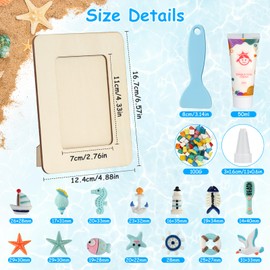 Xishoyen Mosaic Picture Frame Craft Set Children, Craft Girls 5 6 7 8 9 10 Years, DIY Mosaic Craft Set Children, Wooden Picture Frame Craft Set, Mosaic Picture Frame for Boys Girls Gifts (Blue)