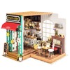 ROBOTIME 3D DIY House Kit Cafe House with LED Light Model Making Miniature Woodcraft Dollhouse Puzzle Challenge Gift Set (Simon's Cafe)