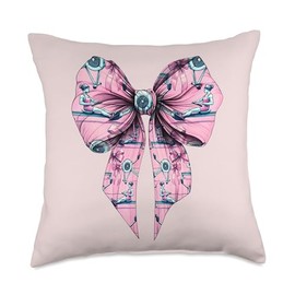 Coquette Bow Rowing Machine Rowing Workout Women Girl Mom Throw Pillow