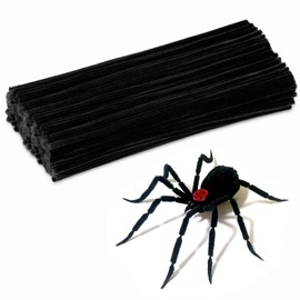 kdafio 120 Pcs Black Pipe Chenille Stems, Chenille Stems Pipe Cleaners Long Craft Pipe Cleaners Pipe Cleaners for Hair Locs Beginner Creative Crafts Christmas Halloween Decorations