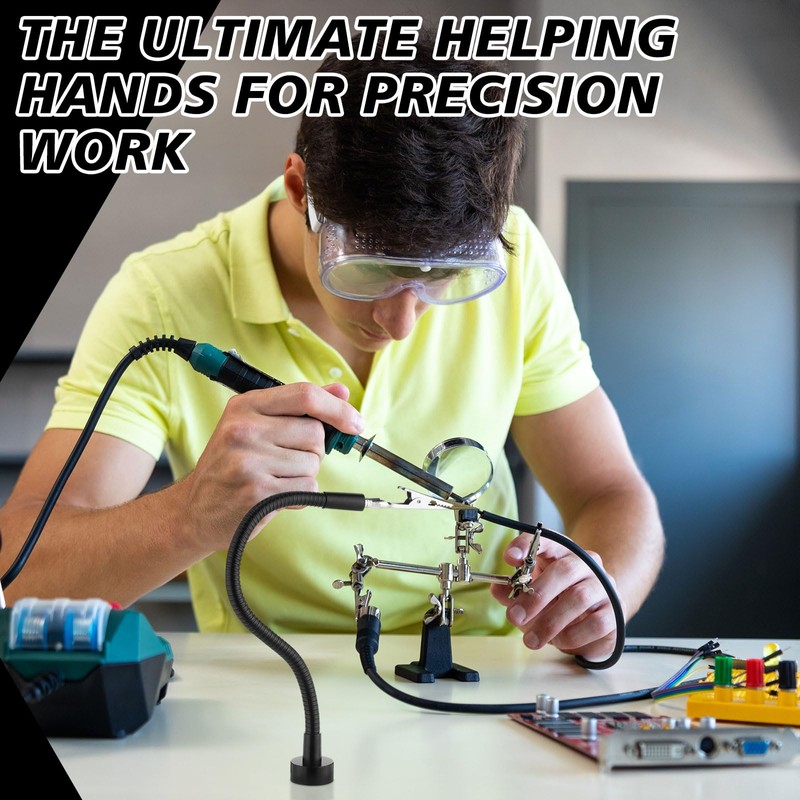 Honoson 6 Pack Magnetic Helping Hands Soldering, Flexible Gooseneck Metal