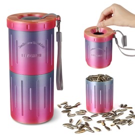 FIYEMNI Sunflower Seed Spit Cup, with Seed Storage & Shell Disposal. 3D Printed Portable Pistachios Snack Nut Bowl Cup for in-Car, Road Trip & Ball Games. Seed Lovers Gift (Rainbow)