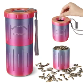 FIYEMNI Sunflower Seed Spit Cup, with Seed Storage & Shell Disposal. 3D Printed Portable Pistachios Snack Nut Bowl Cup for in-Car, Road Trip & Ball Games. Seed Lovers Gift (Rainbow)
