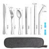 Travel Utensils Set with Case Reusable Portable Cutlery Set Stainless