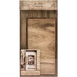Tim Holtz Vignette Tray, Wood, Brown, 30.5 x 15.3 x 3.1 cm