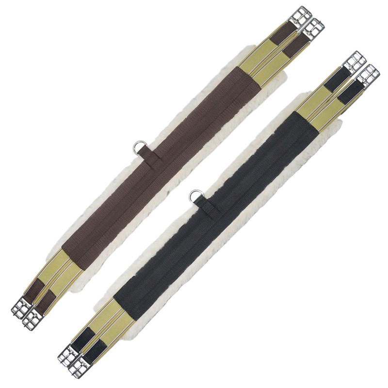 SIE EQUESTRIAN Fleece Padded Horse Girth 32" to 56" (Brown,
