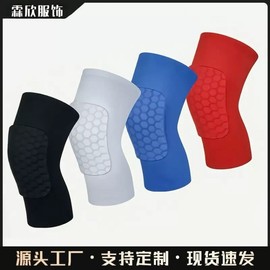 Soccer Knee Pads Short Honeycomb Knee Guards Adult Thick Anti-Collision Basketball Protective Gear Sports L/Black 10ea