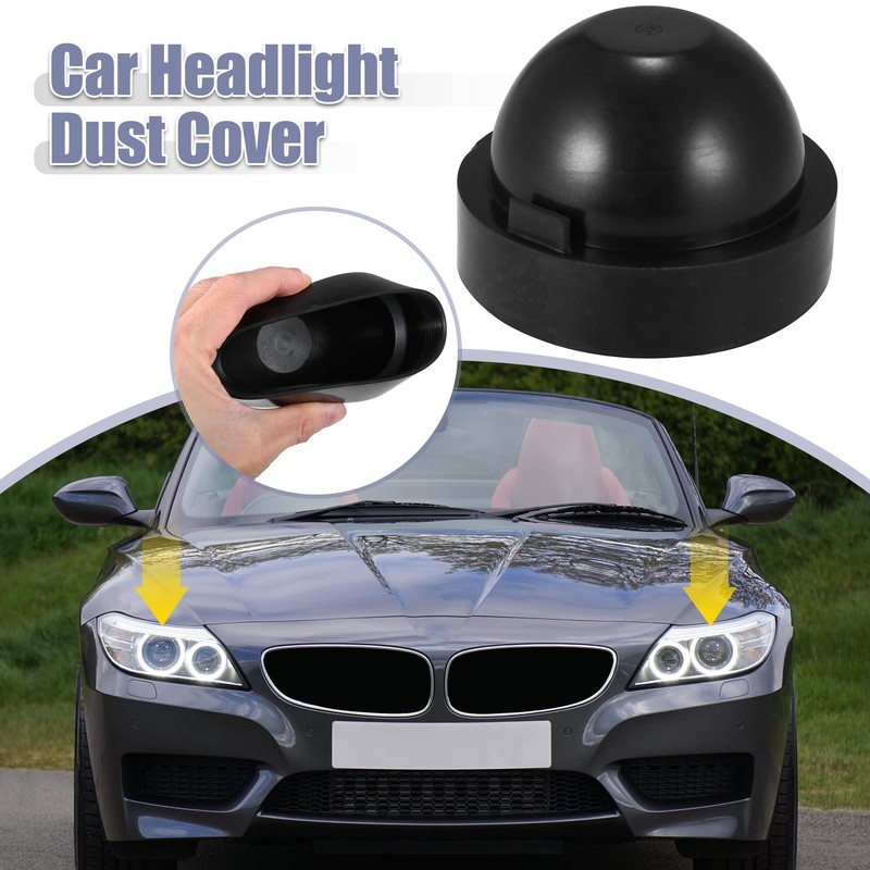 X AUTOHAUX 4 Pcs Universal Rubber Car Headlight Dust Cover