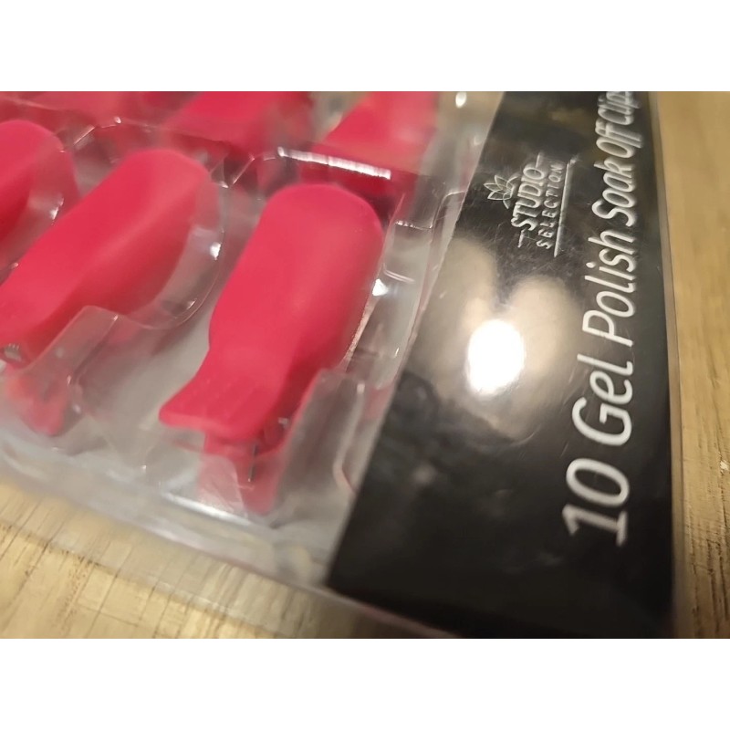 STUDIO SELECTION 10Pcs Nail Art Soak Off Clip Cap Pink