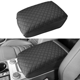 INTGET for 2024 Volkswagen/VW Atlas Center Console Cover Cushion Arm Rest Cover Middle Console Cover Central Armrest Lid Protector for 2024 Volkswagen VW Atlas Interior Accessories (Black Cushion)