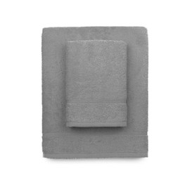 zer0bed, Grey Bath Towels, Set of 2 Bath Towels, Face Towel, Bidet Towel, Plain Colour, Grey, 100% Cotton, Set of 2