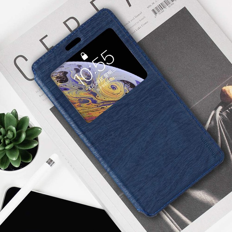 Invisible Magnetic View Window PU Leather Flip Case Compatible with