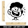 Happy Cartoon Boy Smile Freckles Self-Inking Rubber Stamp for Stamping