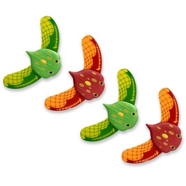 Yunova Set of 4 Pool Toys Underwater Glider - Stingray Hydrodynamic Float, ABS Water Toy, 2 Green & 2 Red, 11 x 21 cm, Swimming Pool, Beach Bathtub, Gift for Children & Family