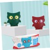 CORHAD 2pcs Cartoon Owl Wet Wipe Lids Reusable Dustproof Tissue