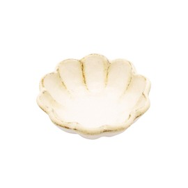 Mino Ware 555-0009 Kaneko Komohei Linka Bowl, Plate, Bean Bowl, White, Kneeling Flowers, Diameter 3.1 inches (8 cm), Microwave and Dishwasher Safe, Made in Japan