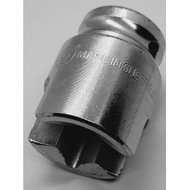 Dawson® UK Made - 1/2-Inch Drive Multi-Purpose Lineman Socket, Fits 3/4" 4-Point Square Nuts, with 9/16" Slot for Grounding-Clamps Eye Bolt J-hooks Hot-line Clamps Impact Rated, Made In England