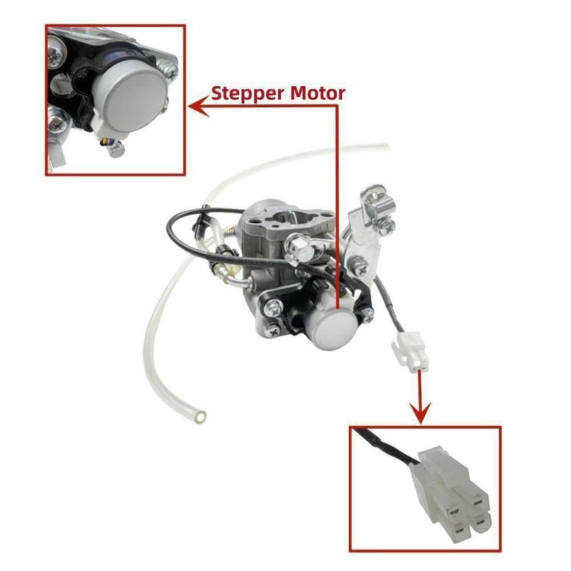 POWER PRODUCTS Carburetor with Stepper Motor, Gaskets, and Fuel Line