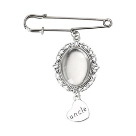 Boutonniere Memorial Pins for Men Wedding Pins Brooch for Suits Silver Memorial Picture Frame for Wedding Bouquet Photo Charms for Bridal Memorial Uncle Gift from Niece Nephew