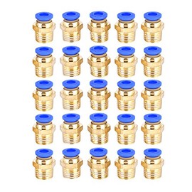 Pneumatic Male Connector,25Pcs Pneumatic Push Quick Male Connector Air Quick Fittings Adapter pc6-02 G1/4
