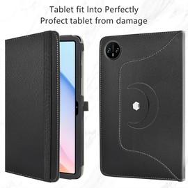 MAMA MOUTH Compatible with Doogee Tab A9 Case, 360° Rotating Stand Cover, Premium Protective Case with Stand Function for Doogee Tab A9 10 Inch Tablet, Black