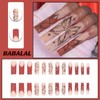 BABALAL French Tip Press on Nails Long Square Fake Nails
