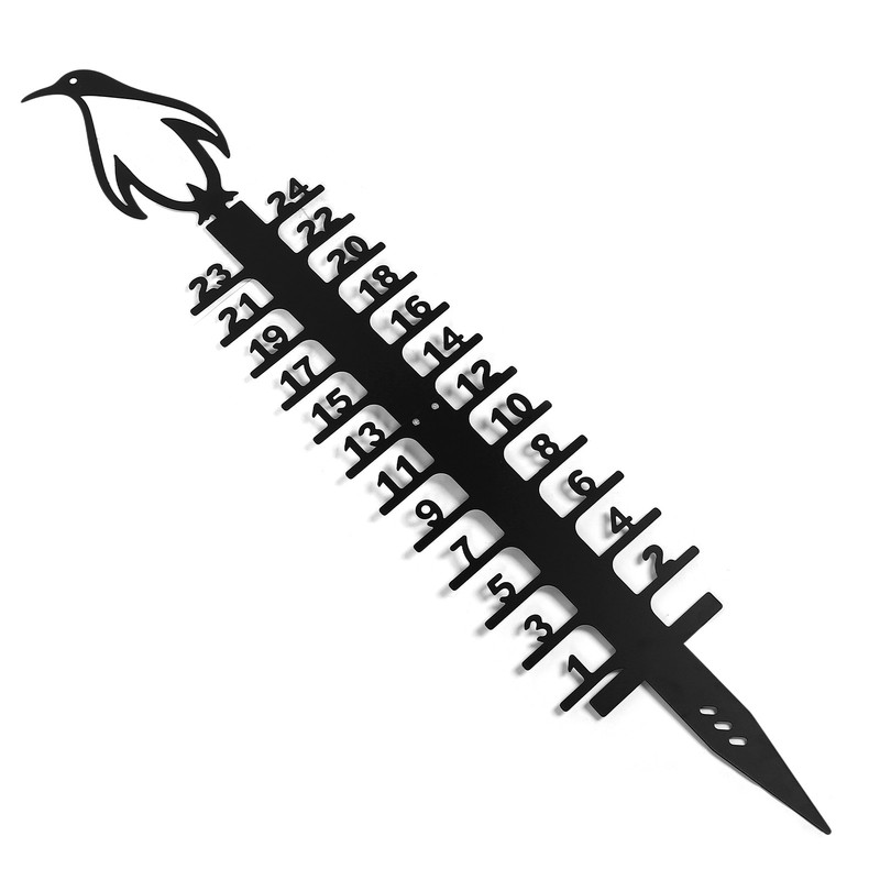 24 Inch Snow Gauge Outdoor Iron Art Decorative Snowfall Measuring