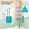 HAMITOR Corner Shower Caddy Tension Pole: Rustproof 4-Tier Bathroom Organizer